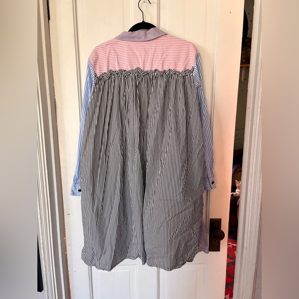 Funky Brogger Striped Patchwork Button-Up Dress - image 3